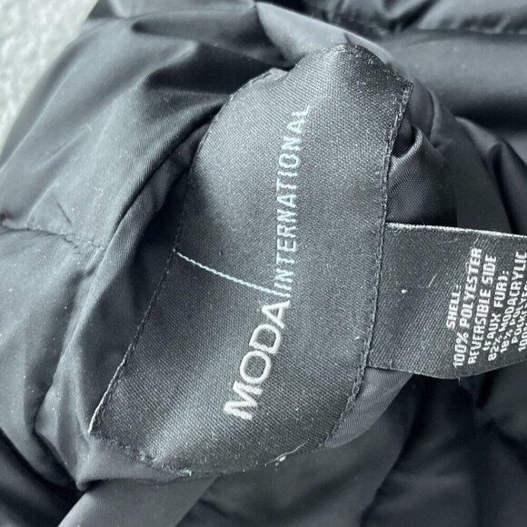 Moda international Puffer Vest Fax Fur Hood Reversible Womens Outerwear M C223 - Picture 4 of 8